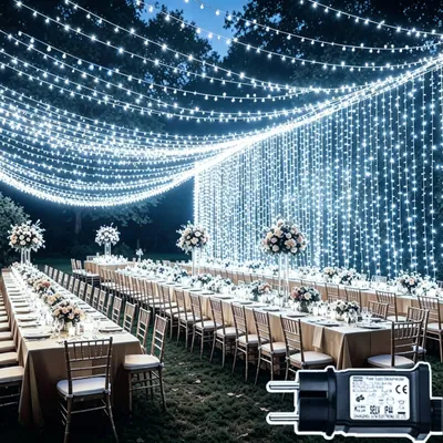 LED-Lichtgordijn 6x3 m, 600 LEDs, wasserdicht, Timer, 8 Modi