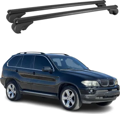 Image de Barres de toit transversales pour BMW X5 E53 1999-2006 Aluminium Noir