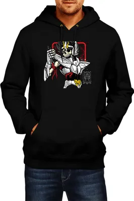 Produktbild von Herren Kapuzenpullover Japan Anime Manga Saint Anime Seiya Zombie Knight 01 Zombie Knight, Man S / Schwarz
