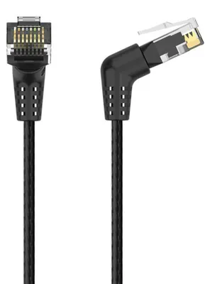 Produktbild von Netzwerkkabel UTP Cat.6 Vention RJ45 Ethernetkabel in Schwarz 90-Grad-Stecker 3m