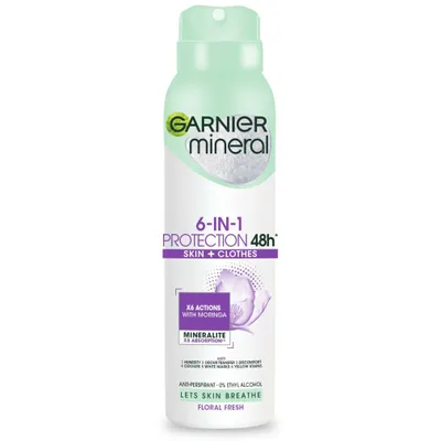 Obrázek produktu pro Garnier Mineral Protect Antyperspirant w sprayu 150 ml 6w1