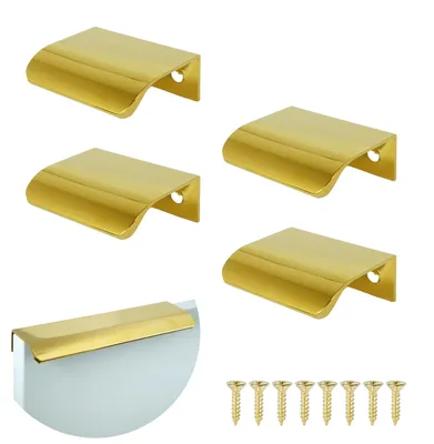 Produktbild von 4x Kantenprofil-Möbelgriff Lyon, Gold, Bohrabstand 32 mm, inkl. Schrauben