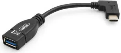 Produktbild von System-S OTG Host USB A 3.0 (female) zu USB 3.1 Type C (male) 90 grad Winkelstecker Adapter Datenkabel Kabel Verlängerung 11 cm
