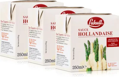 Produktbild von Lukull Sauce Hollandaise 250ml - Für Spargel, Gemüse, Fleisch & Fisch (3er Pack