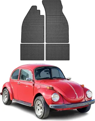 Image de Tapis de Sol pour VW Beetle 1980-2003 Caoutchouc Noir