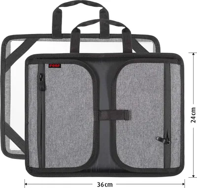 Produktbild von Reer TravelKid Play Malunterlage für Unterwegs - Leichte, Stabile und Wasserabweisende Spielzeugtasche für Kinder, Grau