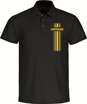 Produktbild von multifanshop Poloshirt - Dortmund - Streifen, schwarz, Größe XL