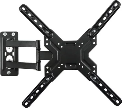 Image de Support mural pour téléviseur ZELURXX, structure à 3 bras, 26 à 60 pouces, capacité de charge de 30 kg, extensible, pivotant et inclinable, support pour téléviseur, VESA 40 x 40 cm, noir