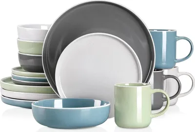 Produktbild von Skandinavisches 16-teiliges Tafelservice für 4-12 Personen - Keramik mit modernen Designs