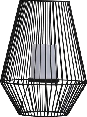 Produktbild von Dehner Solar-Laterne Vilaflor, warmweißes Licht, Ø 26 cm, Höhe 34 cm, Metall / Kunststoff, schwarz