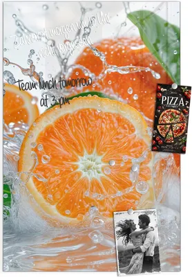 Produktbild von Magnettafel 60x90cm Pinnwand Whiteboard beschreibbar - Spritzige Orangen
