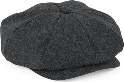 Produktbild von Beechfield B629 | Melton Wool Baker Boy Cap - Farbe: Charcoal Marl - Größe: L/XL