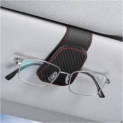 Produktbild von CGEAMDY Auto Brillenhalter Sonnenblende Visier Clip Magnetisch Leder Halterung