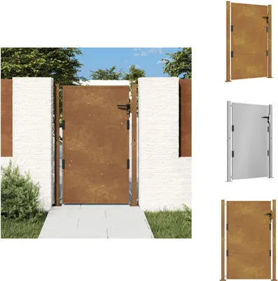 Zdjęcie produktu dla vidaXL Brama ogrodowa 105x130 cm stal corten - Bramy ogrodowe