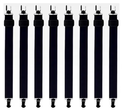 Produktbild von verstellbare Bettlakenspanner, 8 Stück, Schwarz, elastisch, für Bett, Matratze oder Sofa (60-200 cm)