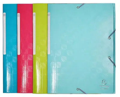 Image de Exacompta 55220E Chemise DIN A4 à 3 rabats, élastique et cordon de serrage, couleurs assorties