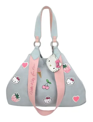 Produktbild von Fritzi aus Preußen Schultertasche Izzy Medium Limited Sticker Hello Kitty Shopper Kitty Blue blaugrau