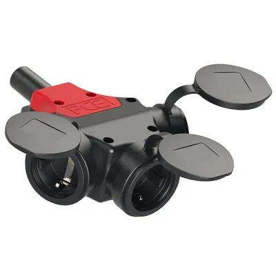 Produktbild von Gummi Verlängerungskabel SCHUKO Vollgummischukostecker mit 3-Fach Kupplung PCE TITANEX H07RN-F 3G2,5mm² 16A 50m, Größe:50m