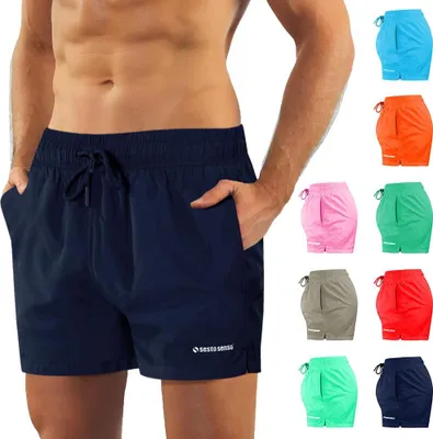 Produktbild von Sesto Senso Herren Badehose – Bequeme Badeshorts mit Innenfutter – Ideal für Strand und Schwimmbad – Dunkelblau – Größe L