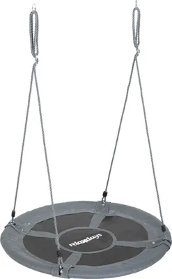 Obrázek produktu pro Houpací síť Relaxdays, kulatá houpací síť, XL, nosnost až 300 kg, pro děti i dospělé, nastavitelná, pro venkovní použití, průměr: 100 cm, šedá