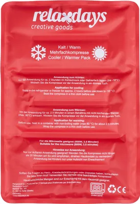 Immagine prodotto di Relaxdays Impacco rinfrescante, impacco caldo-freddo, 25 x 36 cm, impacco gel rinfrescante, pronto soccorso, impacco gel rinfrescante riutilizzabile, rosso