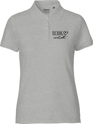 Produktbild von Huuraa Damen Polo Shirt Olching verliebt XL Sport Grey Bio Baumwolle Fairtrade Poloshirt Geschenkidee