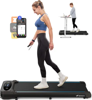 Produktbild von 3-in-1 Elektrisches Laufband mit Bluetooth, LED-Display, App & Fernbedienung, <45 dB, 1–6 km/h, Laufbänder mit 5-lagiges, für Home & Büro bis 120 kg