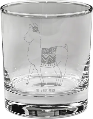 Produktbild von Mr. & Mrs. Panda Cocktailglas Alpaka Stolz - Transparent - Geschenk, gravur glas, Tumbler, Trinkglas, Lama, Longdrinkglas