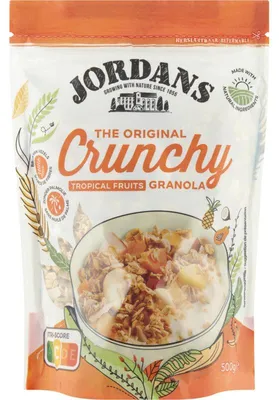 Produktbild von Jordans Crunchy Tropical Fruits Müsli 500g – Knuspriges Frühstück mit exotischen Früchten