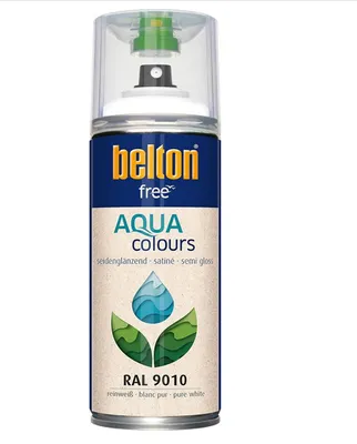 Produktbild von belton free Wasserlack RAL 9010 reinweiß, seidenglänzend, 400 ml - Geruchsneutral