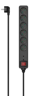 Produktbild von Steckdosenleiste, Hama R9223153, 6-fach, Schalter, 1,4 m, schwarz