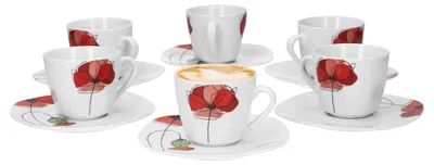 Obrázek produktu pro 6dílný šálek na kávu s podšálkem Monika porcelánové nádobí květina-makové semínko
