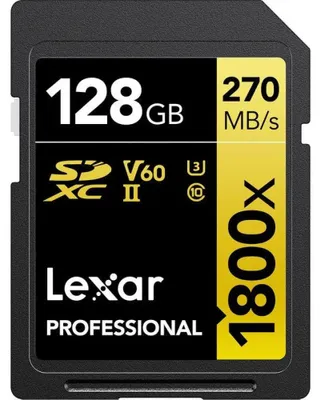 Image de LEXAR Carte SDXC 128 Go 1800X Pro 270 Mo/s Classe 10 UHS-II U3