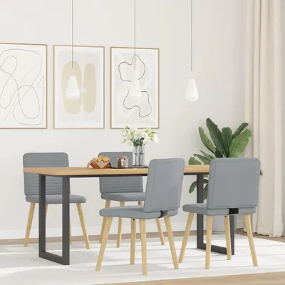 Produktbild von vidaXL Esszimmerstühle 4 Stk. Hellgrau Stoff