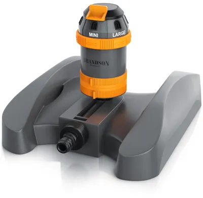 Produktbild von Brandson - Rasensprenger Viereckregner 3/4 Zoll – 6 Sprühmuster – für große Flächen - Einstellbare Sprühhöhe - Oszillation Funktion 360 Grad – Garten Rasensprinkler