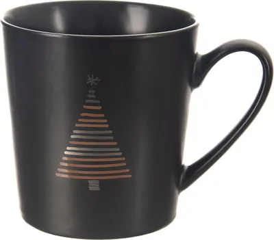 Image de Tasse de Noël pour café ou thé, cadeau de Noël, sapin noir