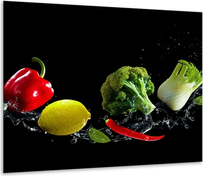 Obrázok produktu pre Kryt varnej dosky Sklenený kryt varnej dosky Splashback 60x52cm Zelenina