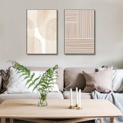 Posterset abstrakte Linien, 2er-Pack, 50x70 cm, ohne Rahmen, modern