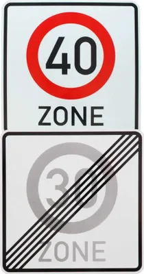 Produktbild von Original 2 x Verkehrsschild Nr. 274.1-54 40 Zone und 274.2 Ende 30 Zone 600 mm Verkehrszeichen Temposchild Schild Geburtstagsschild Geschenk Schilder