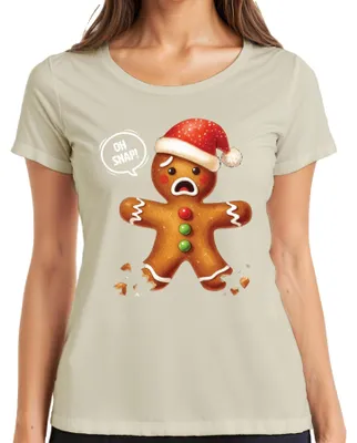 Productafbeelding van Lebkuchen - Zwart humor - Kerst - Kerstcadeau - Dames T-shirt, maat M, natuurlijke kleur
