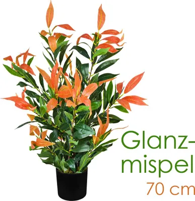 Immagine prodotto di Photinia Pianta Artificiale Colorato con Vaso 70cm Decovego