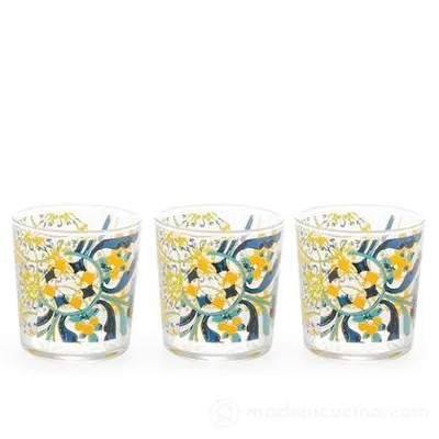 Image de Ensemble de 3 verres décorés faenza cl35