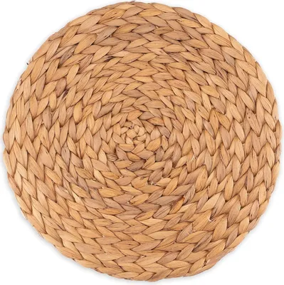 Produktbild von Decorasian Untersetzer aus Wasserhyazinthe - Seegras, Topfuntersetzer im 1 er Set - abwischbare Coaster 25cm - Platzsets klein und rund