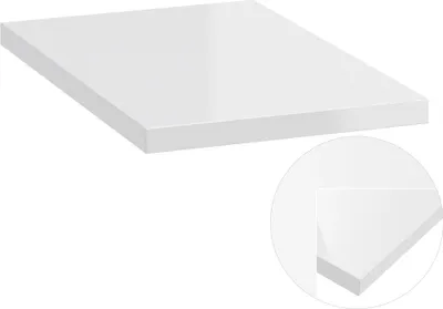 Produktbild von Waschtischplatte 30 x 46 cm SOFIA-107 Hochglanz weiß lackiert, B/H/T: ca. 30/2,5/46 cm