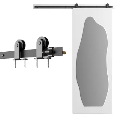 Produktbild von Schiebetür Hardware Kit 200 cm - Schiene für Einzel Tür - Max. Tragfähigkeit 120 kg