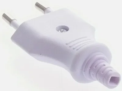 Produktbild von Eurostecker Eurokupplung 2-polig Flach Europa Stecker / Kupplung zum schrauben, TYP:Eurostecker weiß