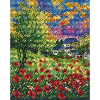 Produktbild von RTO Kreuzstich Set "Lauf weg" M624, Zählmuster, 18x22 cm