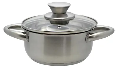 Produktbild von Kochtopf - Ø 14 cm - Edelstahl - mit Glasdeckel