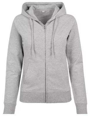 Imagen del producto de Construye tu marca: Sudadera con cremallera completa para mujer, modelo LT1989 (Talla L) (Gris melange)