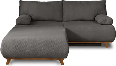 Image de Best Mobilier Cristal - canapé 3 places - convertible avec coffre et grand pouf - en velours texturé , Gris foncé